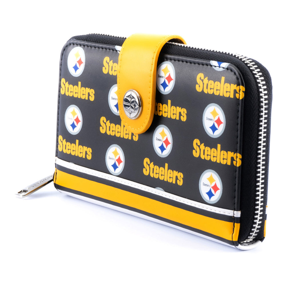 NFL Pittsburgh Steelers Logo Zip Around Wallet Side View-zoom