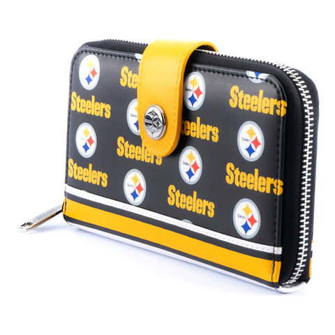 NFL Pittsburgh Steelers Logo Zip Around Wallet Side View