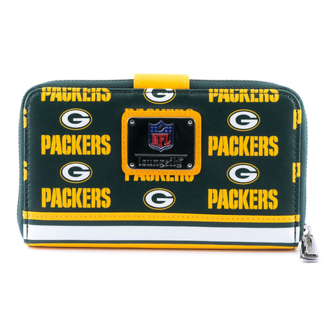 NFL Green Bay Packers Logo Zip Around Wallet Back View