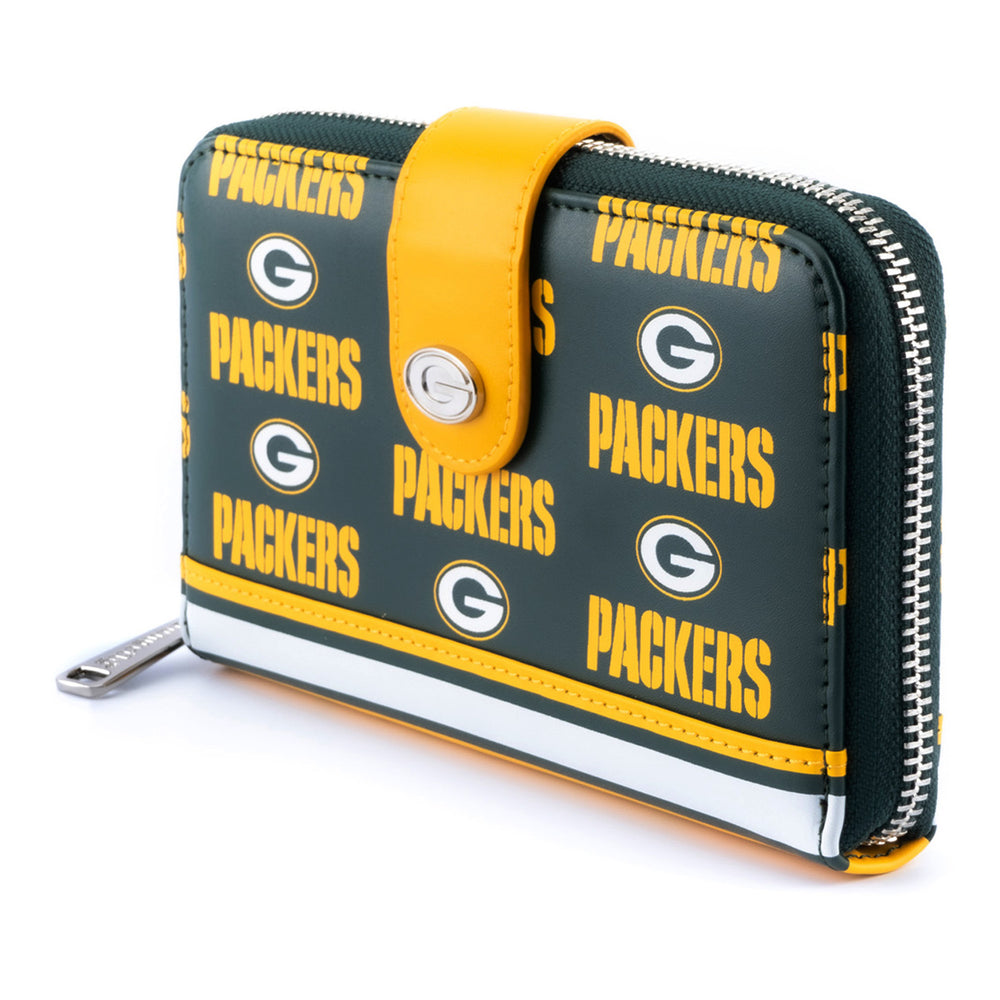 NFL Green Bay Packers Logo Zip Around Wallet Side View-zoom