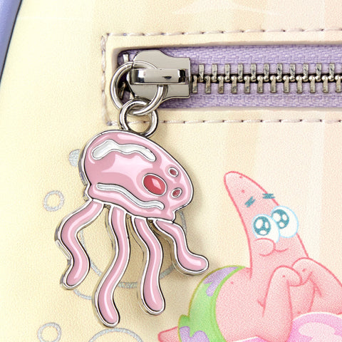 SpongeBob SquarePants Jelly Fishing Mini Backpack Closeup Zipper Charm View