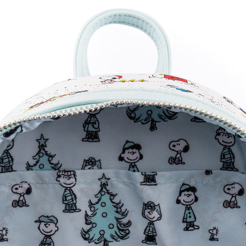 Peanuts Happy Holidays Mini Backpack Inside Lining View