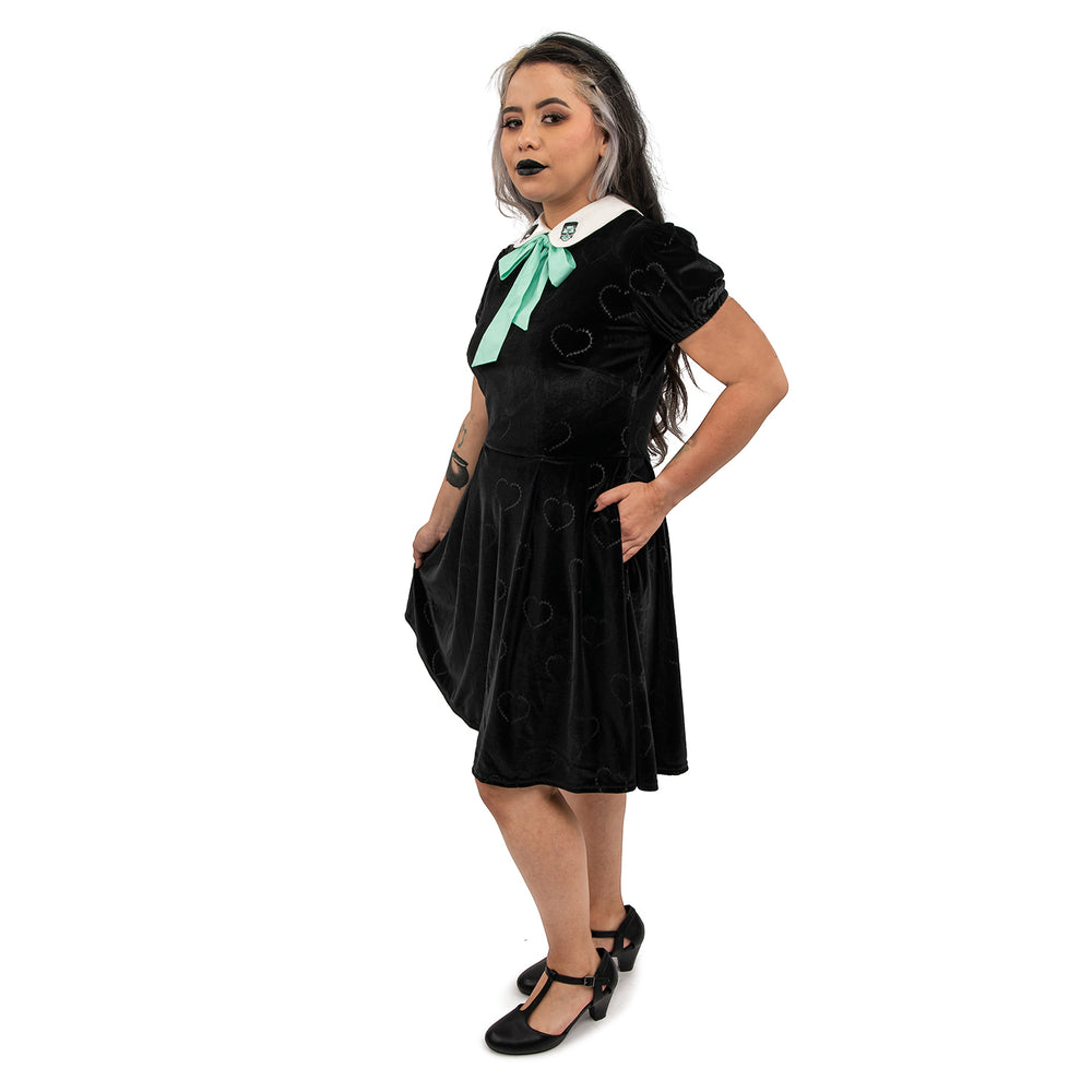 Universal Monsters Bride of Frankenstein Stitch Shoppe "Alicia" Dress Full Side Model View-zoom