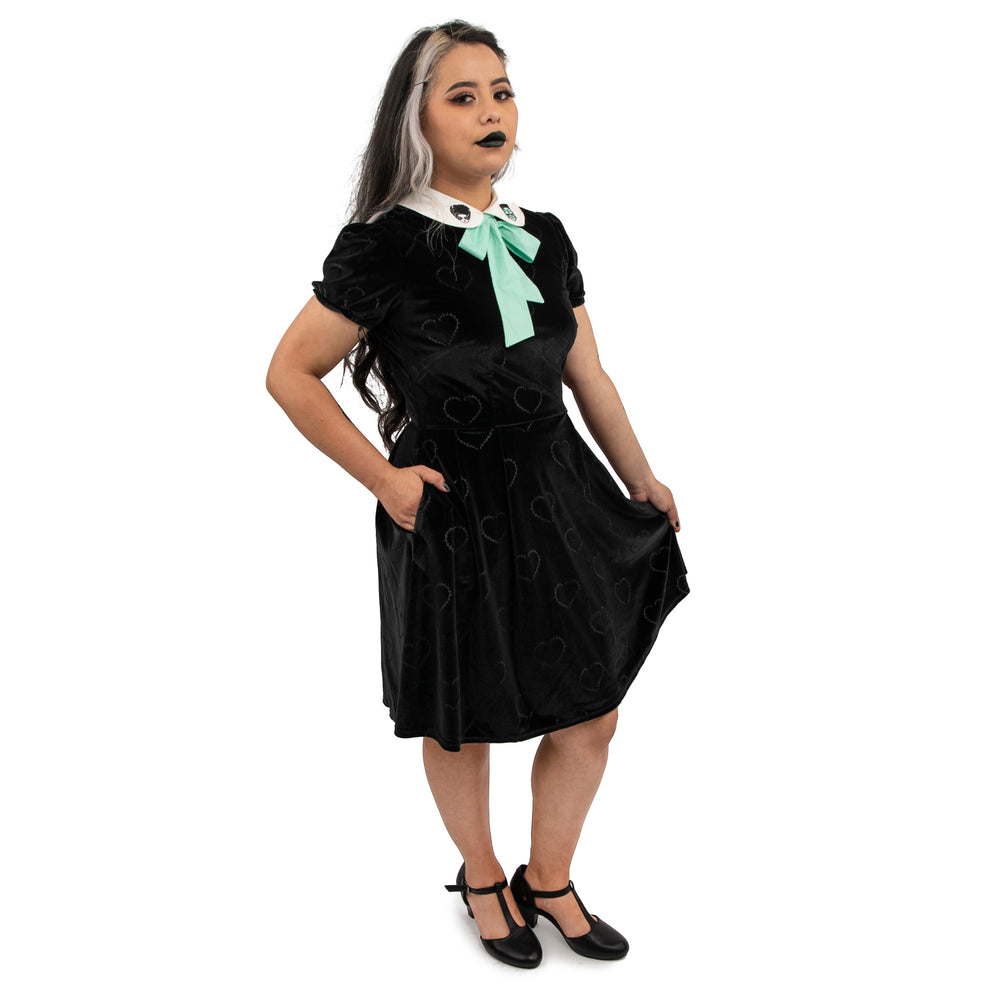 Universal Monsters Bride of Frankenstein Stitch Shoppe "Alicia" Dress Full Side Model View-zoom