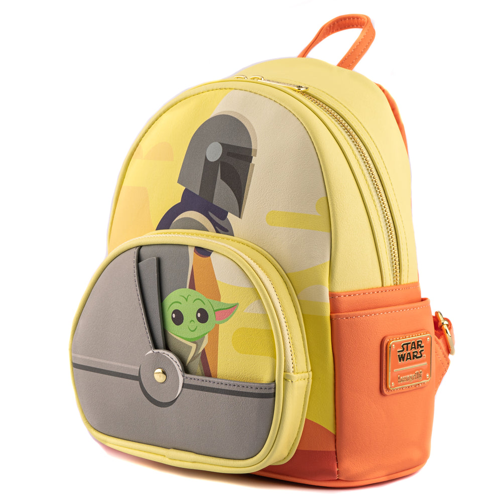 NYCC 2021 Virtual Con Exclusive - Star Wars The Mandalorian Grogu in Cradle Mini Backpack Side View-zoom