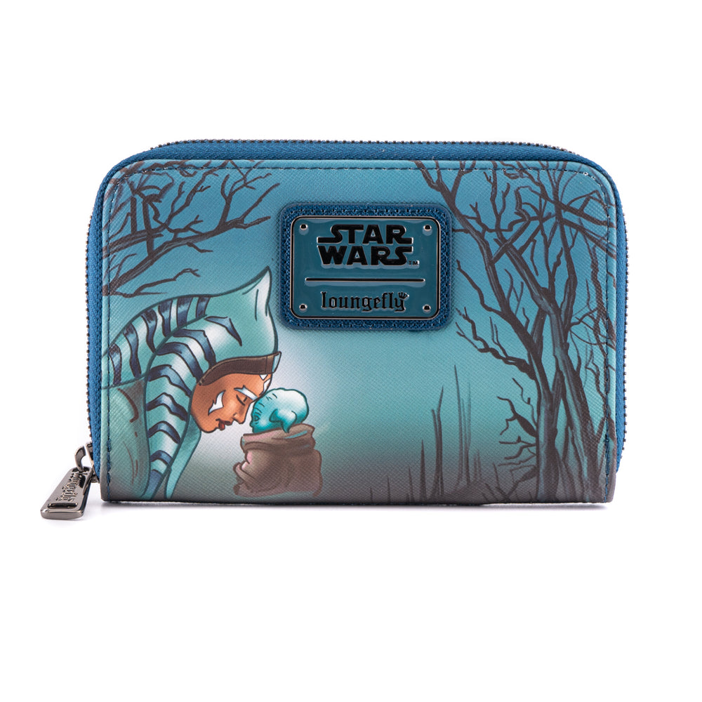 NYCC 2021 Virtual Con Exclusive - Star Wars The Mandalorian Ahsoka and Grogu Zip Around Wallet Back View-zoom