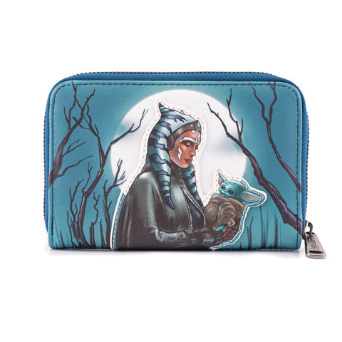 NYCC 2021 Virtual Con Exclusive - Star Wars The Mandalorian Ahsoka and Grogu Zip Around Wallet Front View