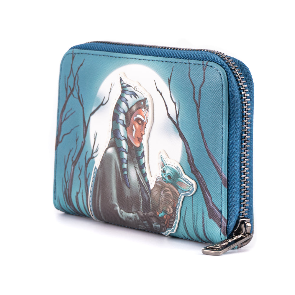 NYCC 2021 Virtual Con Exclusive - Star Wars The Mandalorian Ahsoka and Grogu Zip Around Wallet Side View-zoom