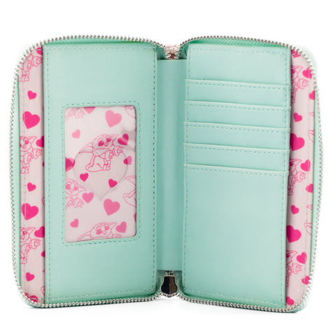 The Mandalorian Grogu Hearts Zip Around Wallet Inside View