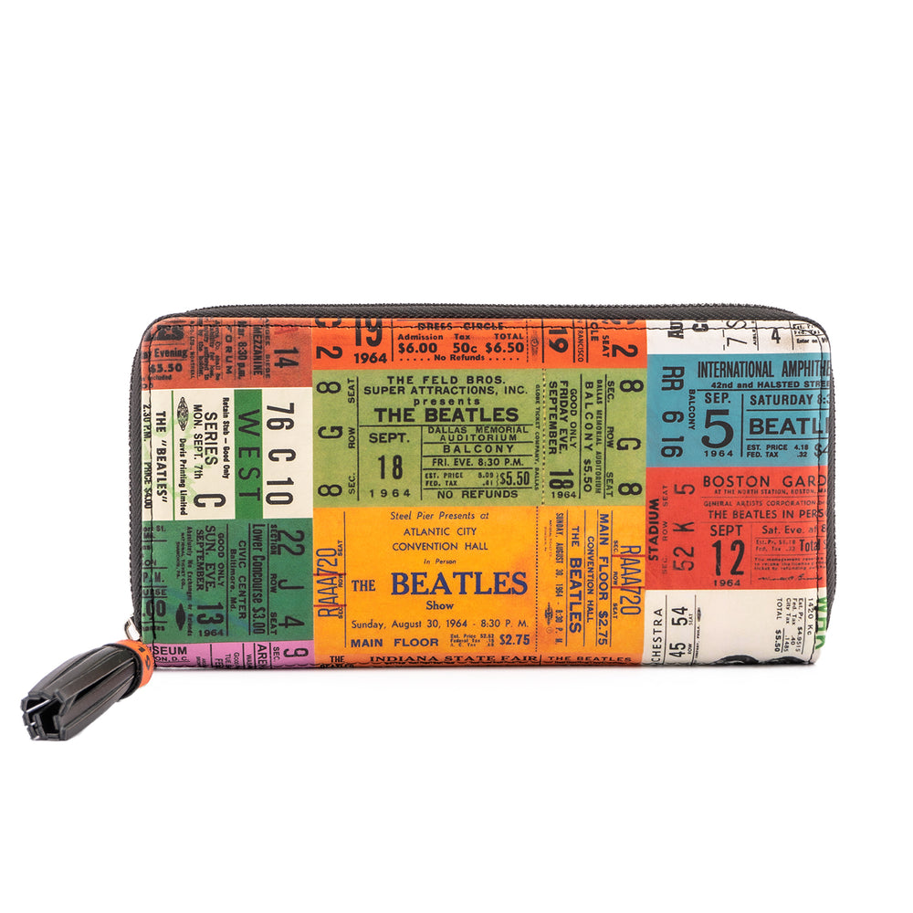 The Beatles Ticket Stubs Flap Wallet Front View-zoom