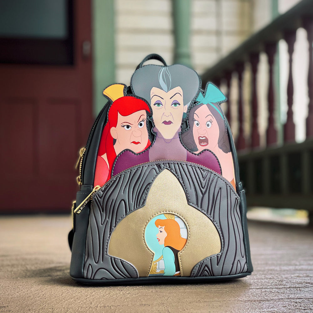 Cinderella Evil Stepmother and Stepsisters Villains Scene Mini Backpack Lifestyle View-zoom