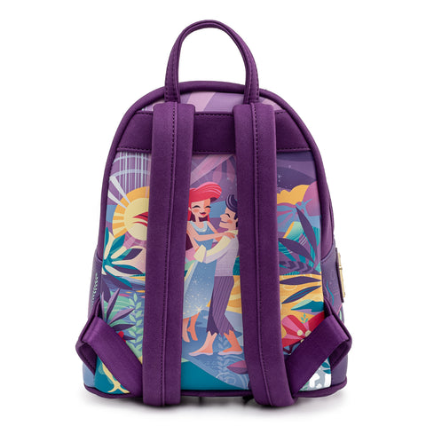 Disney The Little Mermaid Ariel Castle Mini Backpack Back View with Straps
