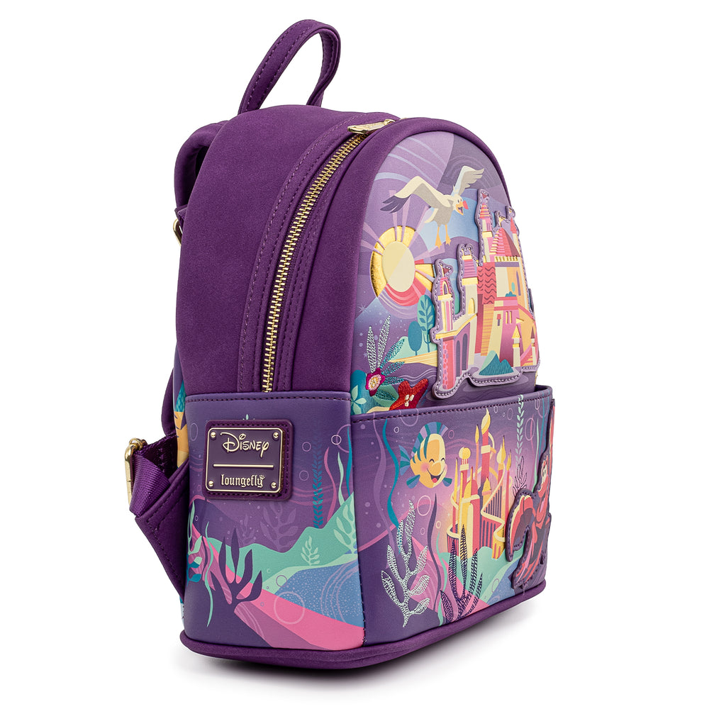 Disney The Little Mermaid Ariel Castle Mini Backpack Side View-zoom