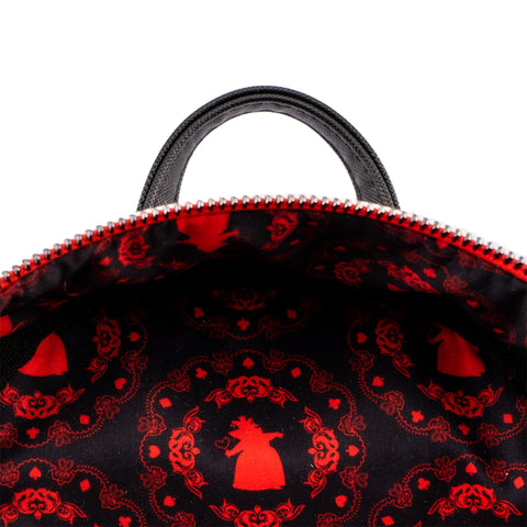 Alice in Wonderland Queen of Hearts Villains Scene Mini Backpack Inside Lining View