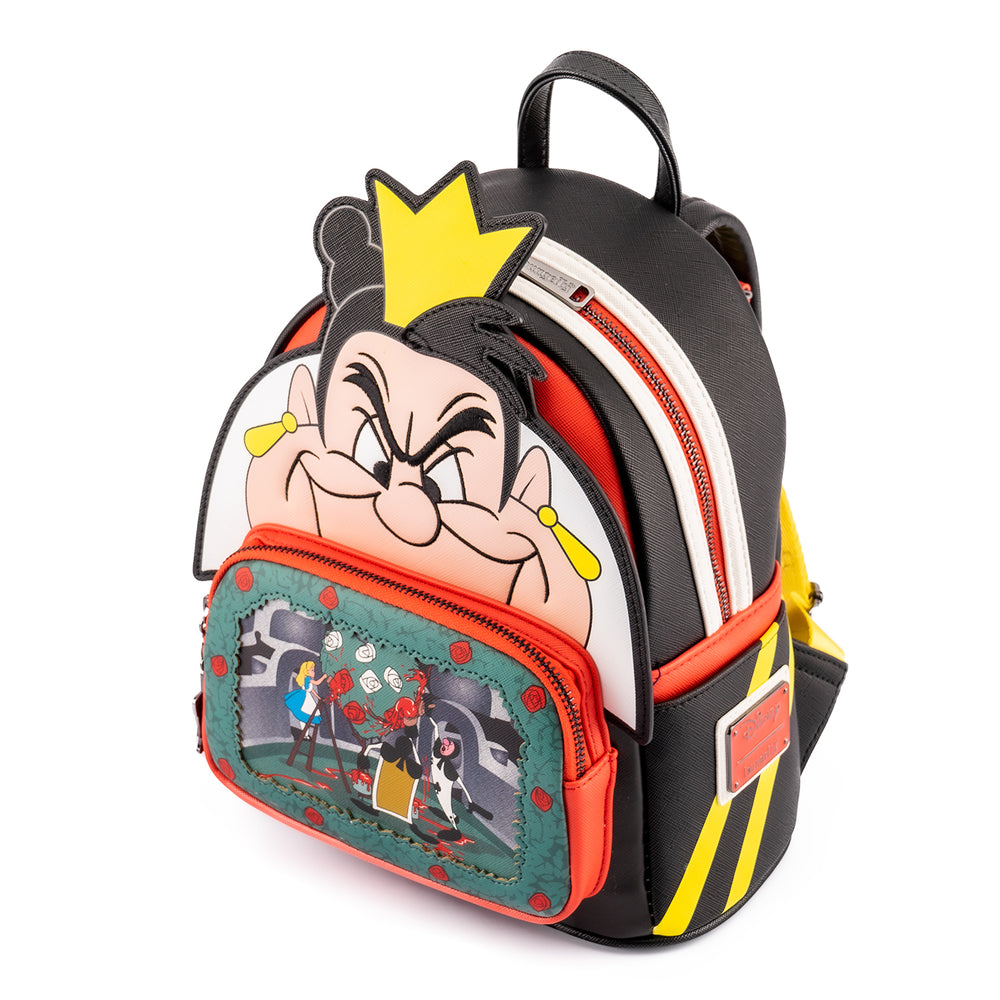 Alice in Wonderland Queen of Hearts Villains Scene Mini Backpack Top Side View-zoom