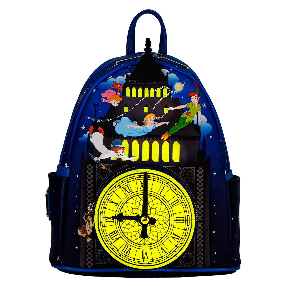 Peter Pan Clock Glow in the Dark Mini Backpack Front  Glow View-zoom