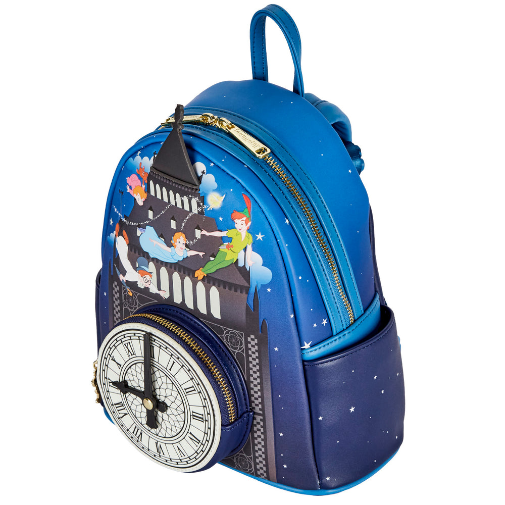 Peter Pan Clock Glow in the Dark Mini Backpack Top Side View-zoom