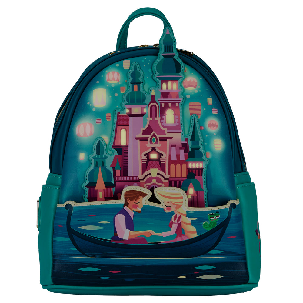 Tangled Rapunzel Castle Glow in the Dark Mini Backpack Front Glow View-zoom