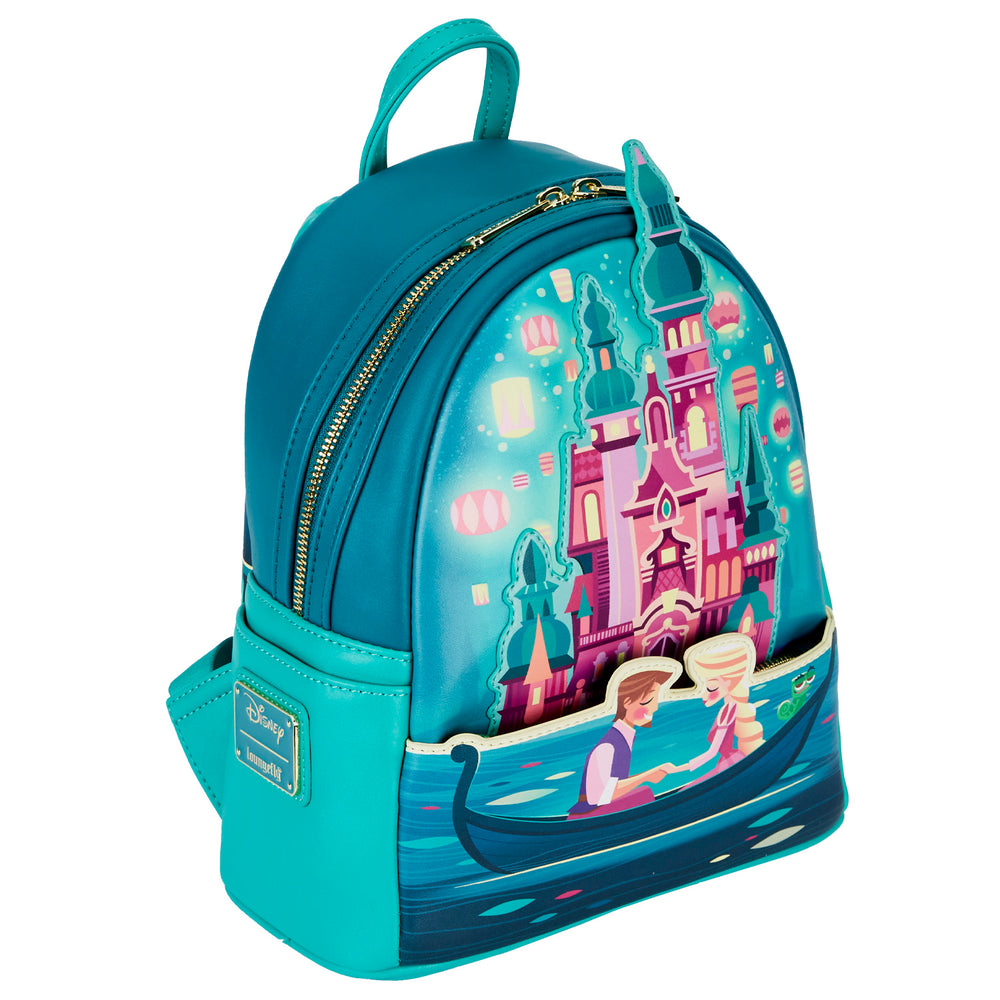 Tangled Rapunzel Castle Glow in the Dark Mini Backpack Top Side View-zoom