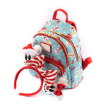Disney Snowman Mickey and Minnie Mouse Mini Backpack with Ears Headband Top Side View