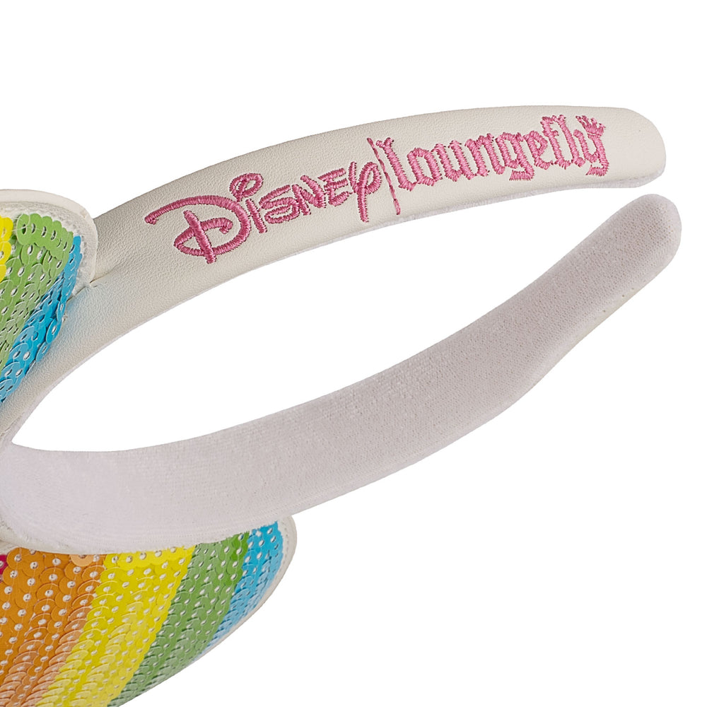 Disney Sequin Rainbow Minnie Mouse Ears Headband Side View-zoom