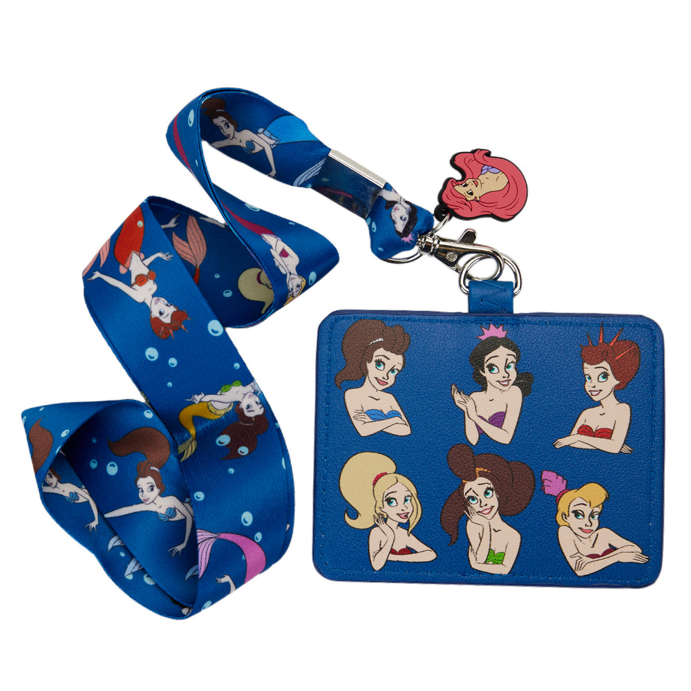 The Little Mermaid Sisters Lanyard with Card Holder Front View-zoom