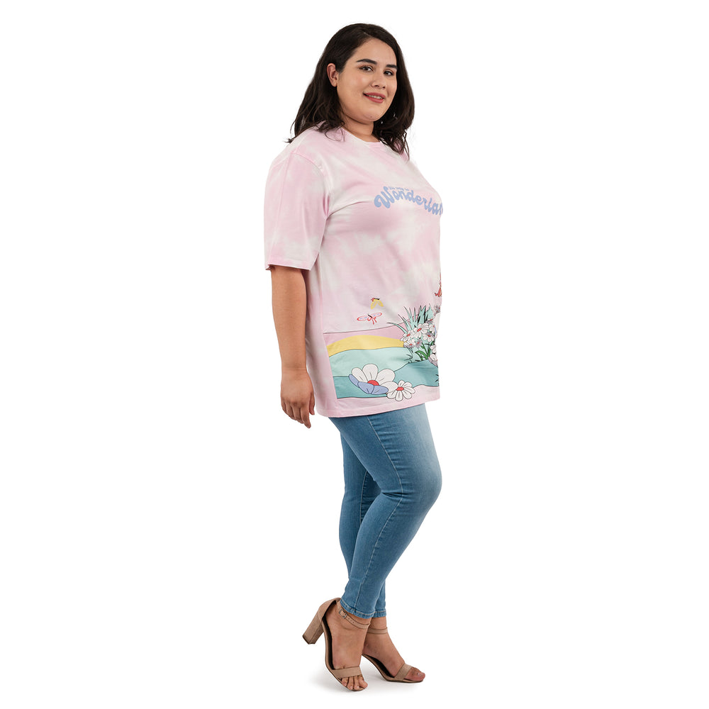 Disney Alice in Wonderland Daisey Fields Print Tee Full Side Model View-zoom