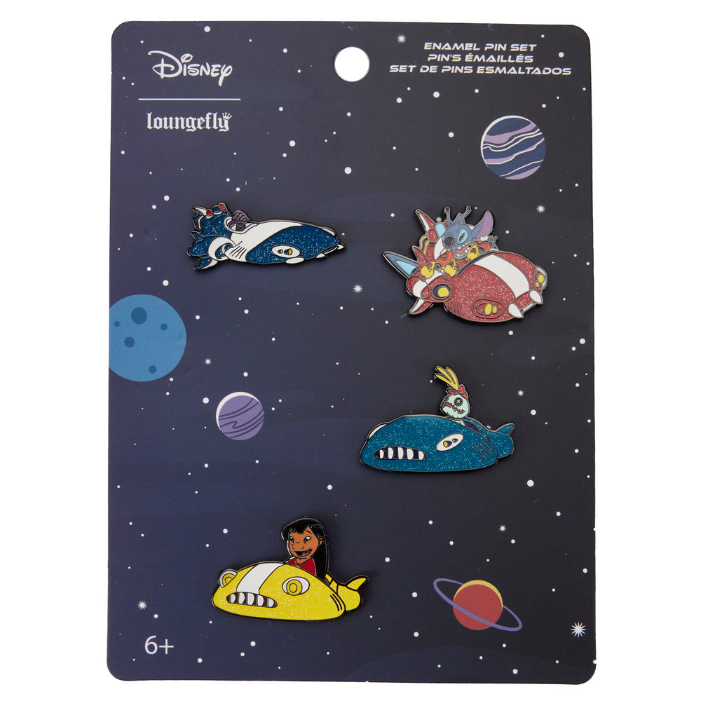 Lilo & Stitch Space Adventure 4pc Pin Set Front View-zoom