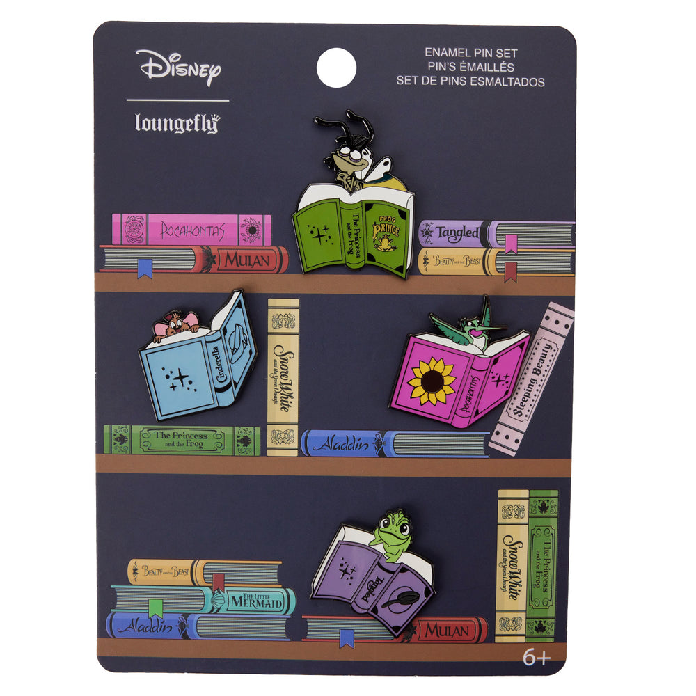 Disney Princess Books Classics 4pc Pin Set Front View-zoom