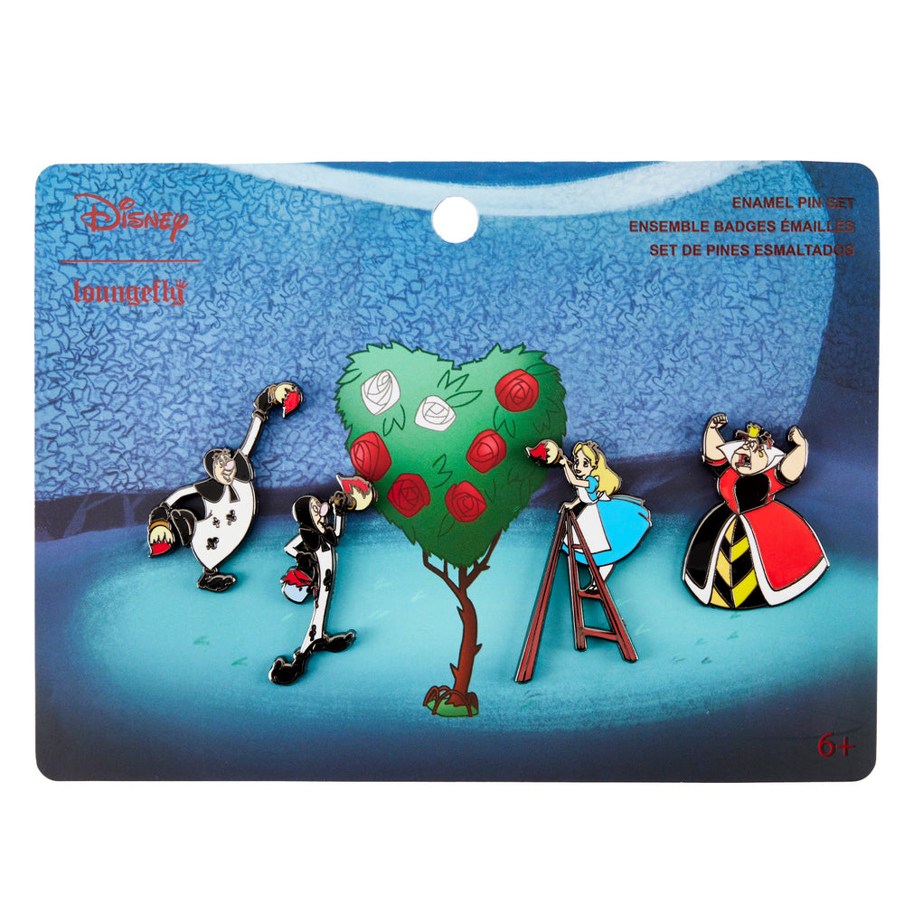 Alice in Wonderland 4pc Pin Set Front View-zoom