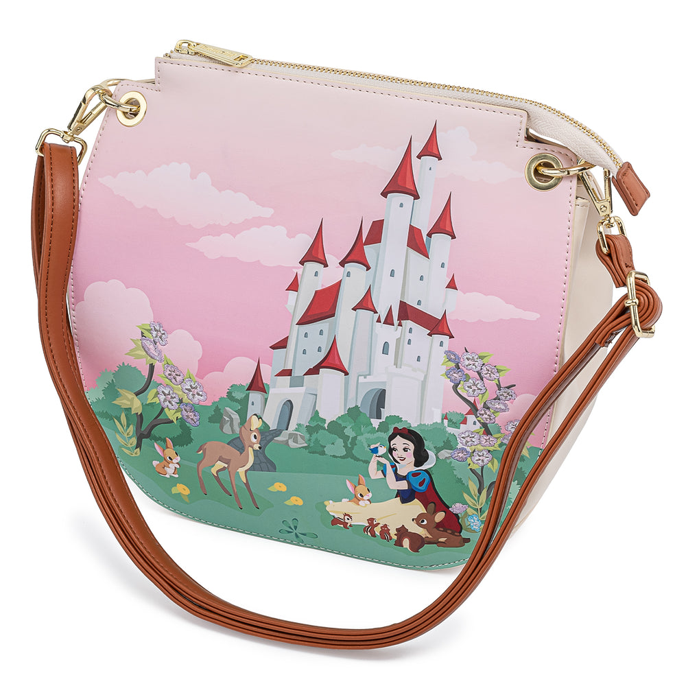 Disney Snow White Castle Crossbody Front Side View-zoom