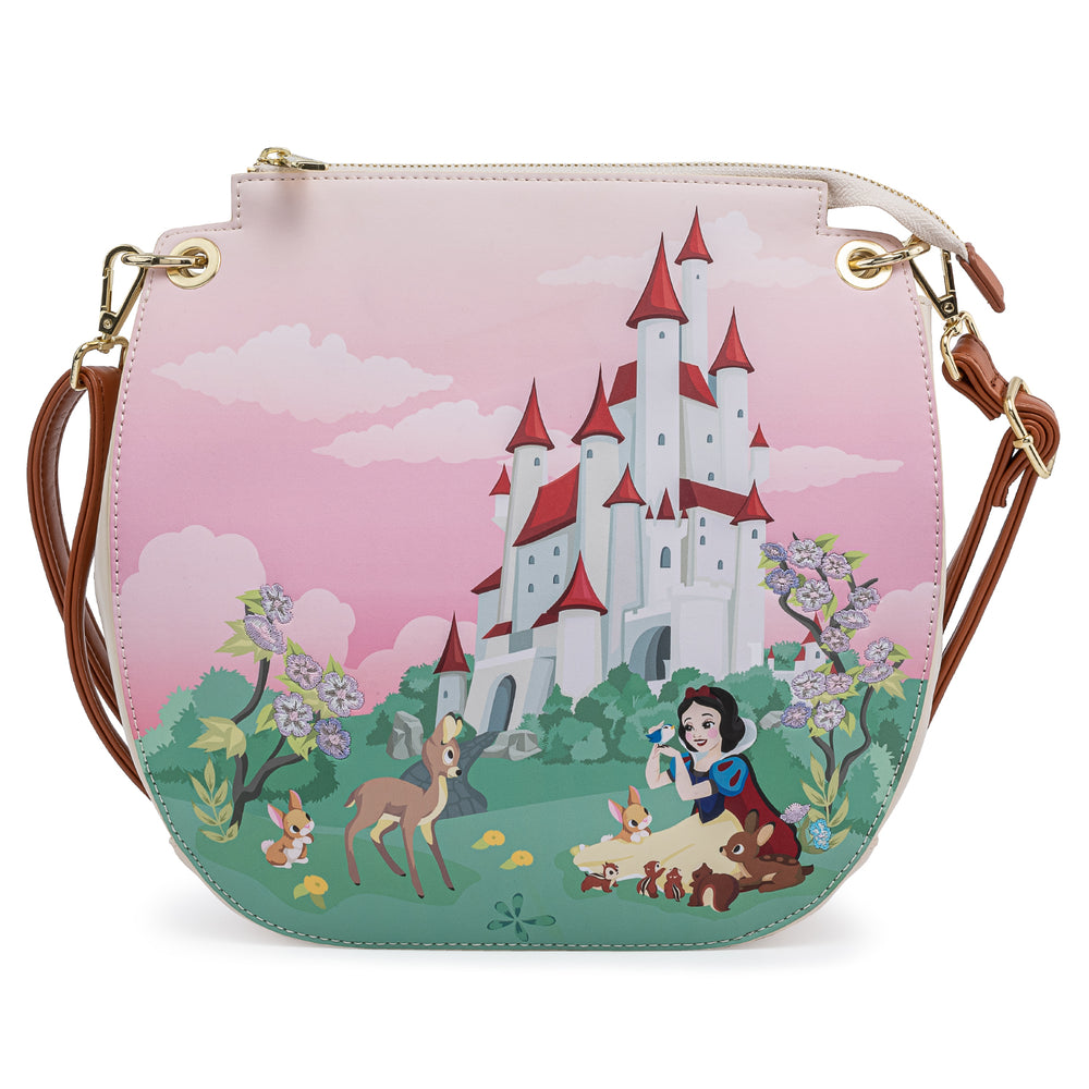 Disney Snow White Castle Crossbody Bag Front View-zoom