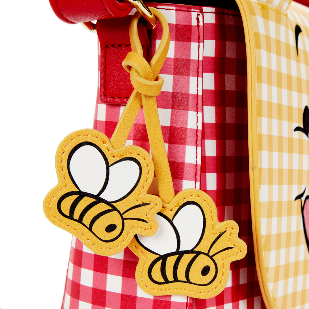 Winnie the Pooh Gingham Cosplay Crossbody Bag Closeup Bag Charm View-zoom