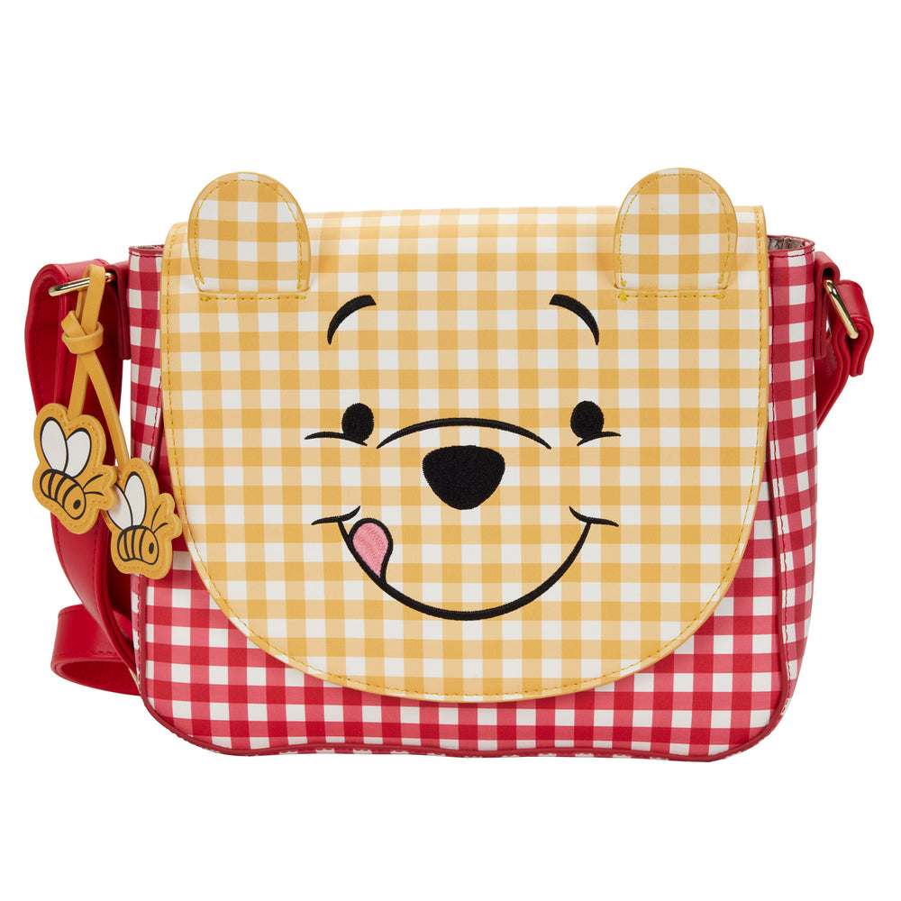 Winnie the Pooh Gingham Cosplay Crossbody Bag Front View-zoom