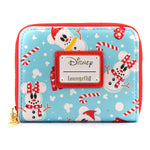 Disney Snowman Mickey and Minnie Mouse Zip Around Wallet Back View