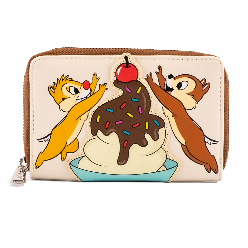 Disney Chip and Dale Sweet Treats Zip Around Wallet Front View-zoom