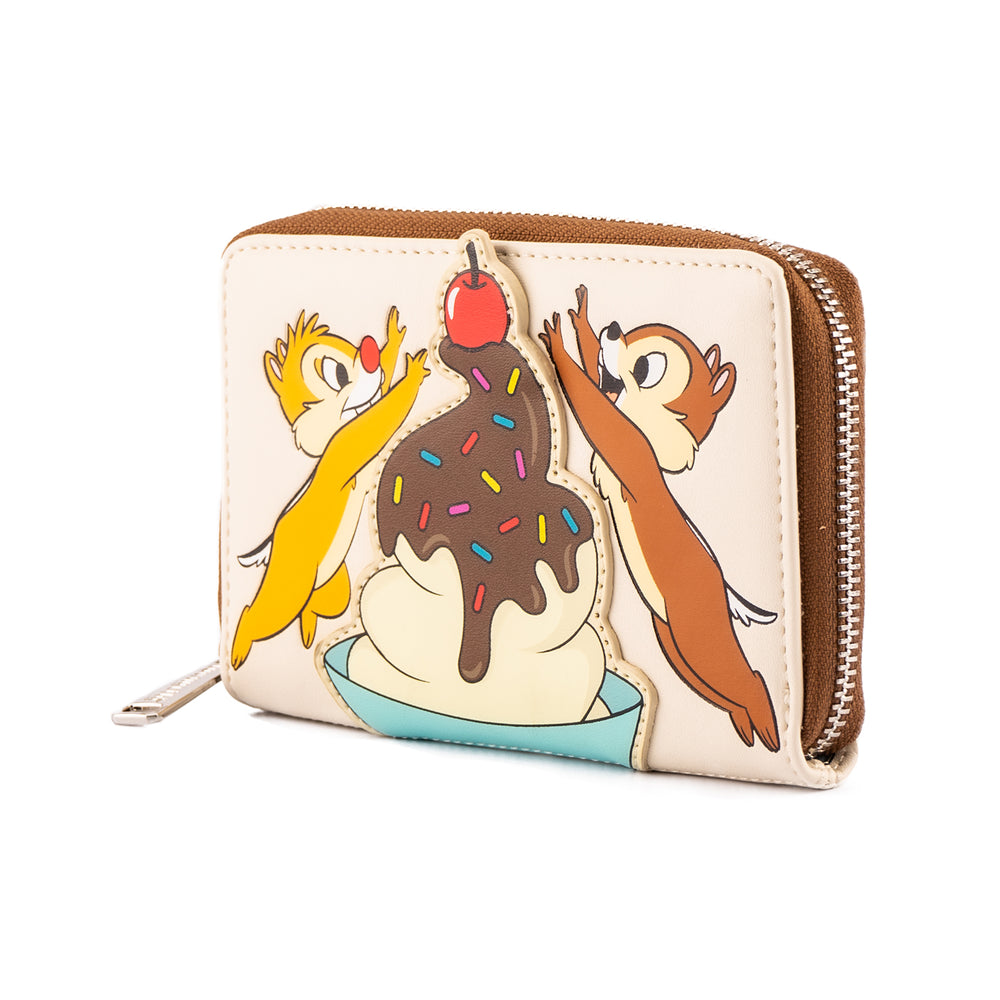 Disney Chip and Dale Sweet Treats Zip Around Wallet Side View-zoom