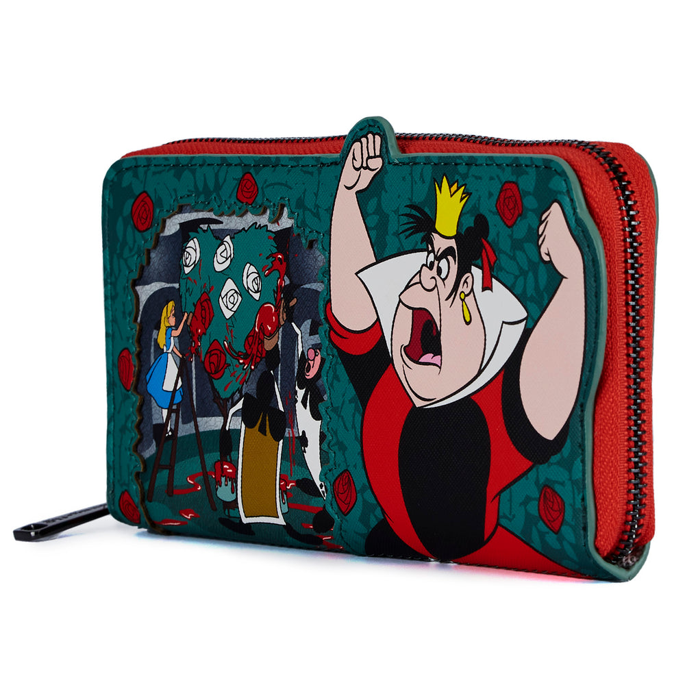 Alice in Wonderland Queen of Hearts Villains Scene Zip Around Wallet Side View-zoom