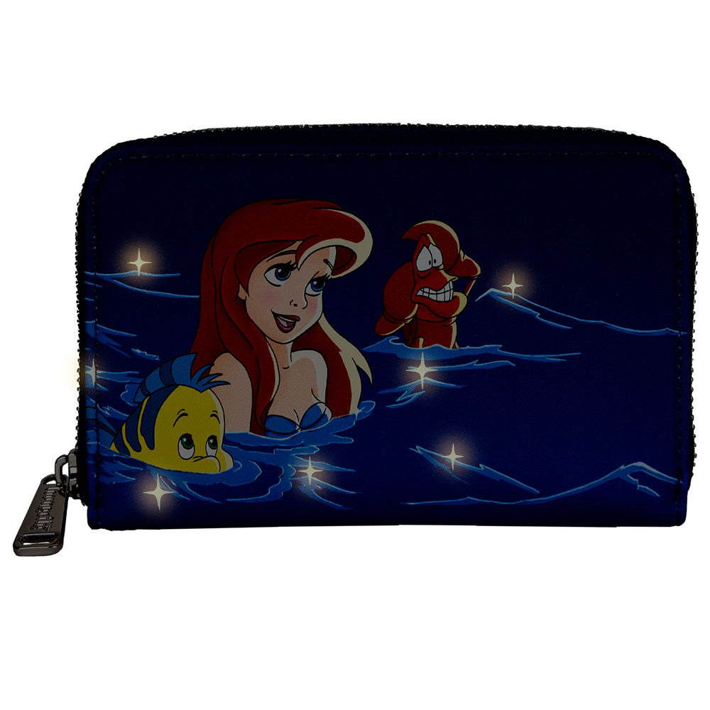 The Little Mermaid Ariel Fireworks Glow in the Dark Zip Around Wallet Glow View-zoom