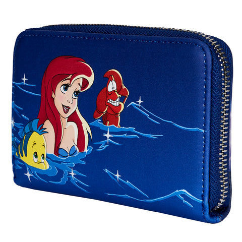 The Little Mermaid Ariel Fireworks Glow in the Dark Zip Around Wallet Side View