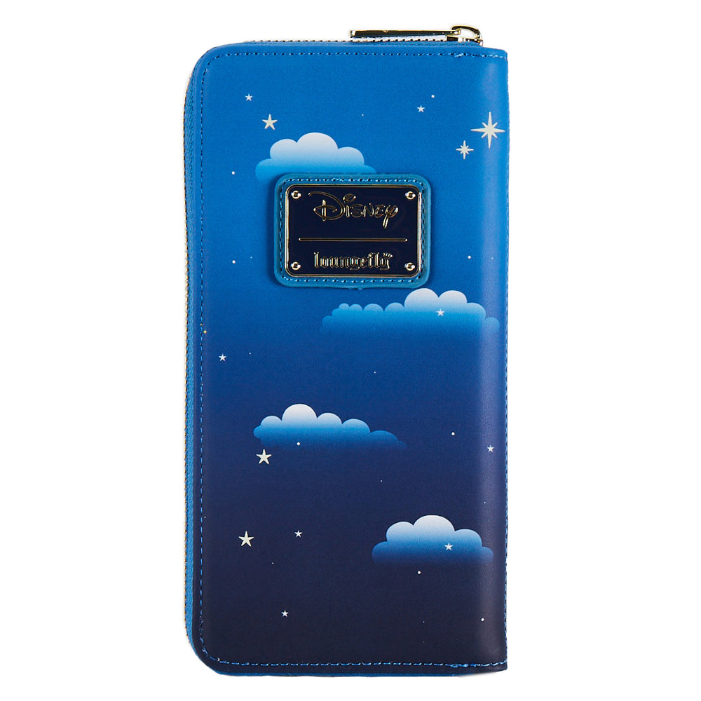 Peter Pan Clock Glow in the Dark Zip Around Wallet Back View-zoom