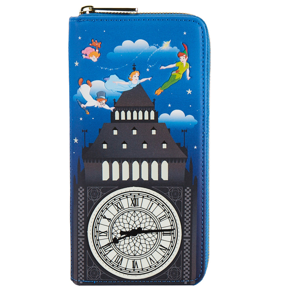 Peter Pan Clock Glow in the Dark Zip Around Wallet Front View-zoom