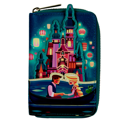 Tangled Rapunzel Castle Glow in the Dark Zip Around Wallet Front Glow View