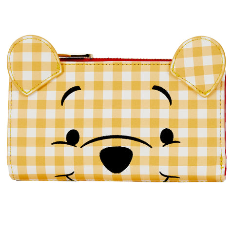 Winnie the Pooh Gingham Cosplay Flap Wallet Front View