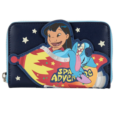 Lilo & Stitch Space Adventure Glow in the Dark Zip Around Wallet Front View