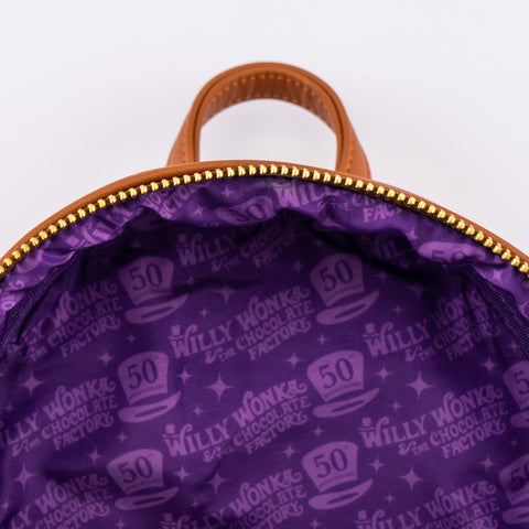 Willy Wonka Charlie and the Chocolate Factory 50th Anniversary Mini Backpack Inside Lining View