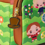 Willy Wonka Charlie and the Chocolate Factory 50th Anniversary Mini Backpack Closeup Zipper Charm View
