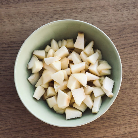 Cut up apples