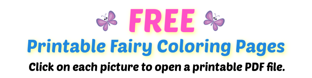 Free printable fairy coloring pages