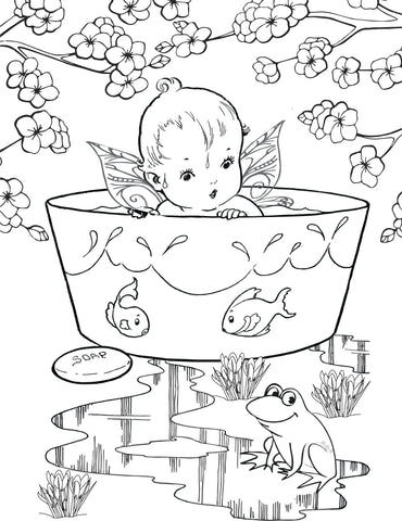 Baby fairy coloring page